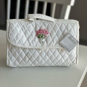Cosmetic bag & tissue fold by Edward Boutross, new w/ tags in bag, white
